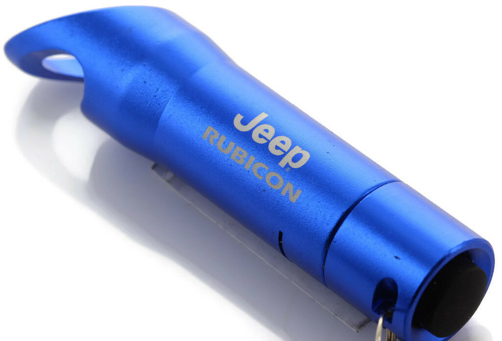 Blue Jeep Rubicon Mini Flashlight LED Bottle Opener Key Chain